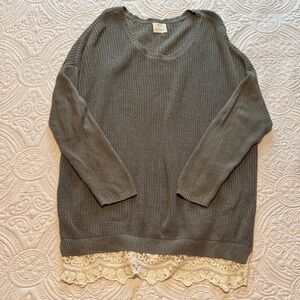 Urban Outfitters Pins and Needles Sweater with Lace Hem